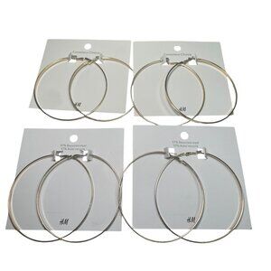 H&M Set of 4 Gold Hoop Earrings NWT